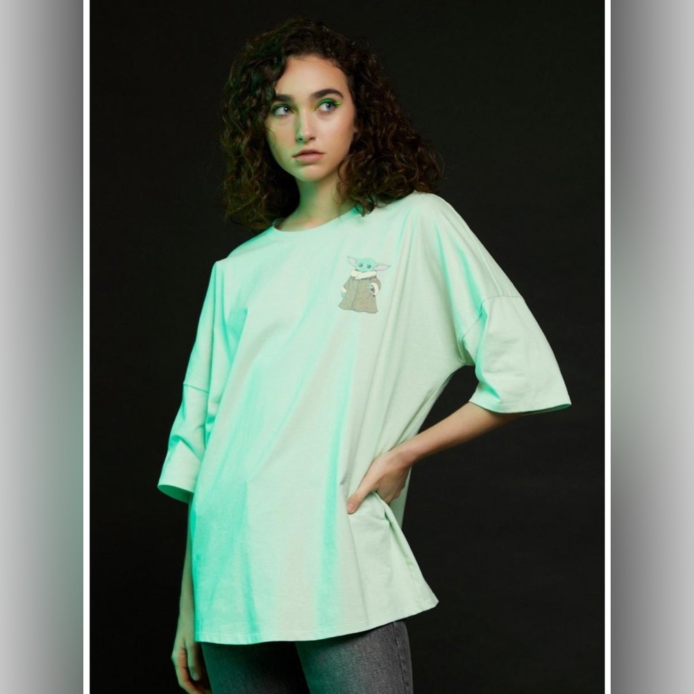 Her Universe Star Wars The Mandalorian Grogu Jersey T-Shirt